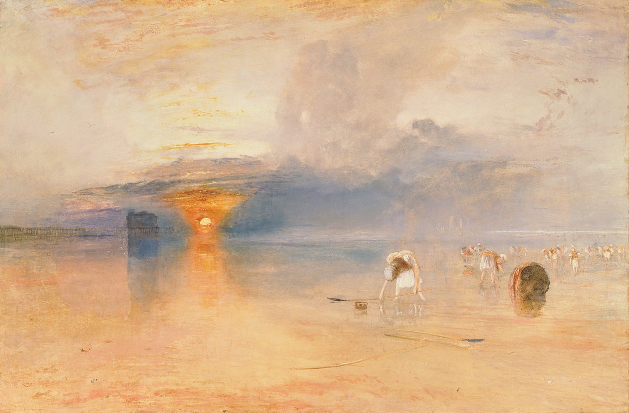 Les sables de Calais à marée basse, les Poissards ramassant des appâts, 1830 - Joseph Mallord William Turner