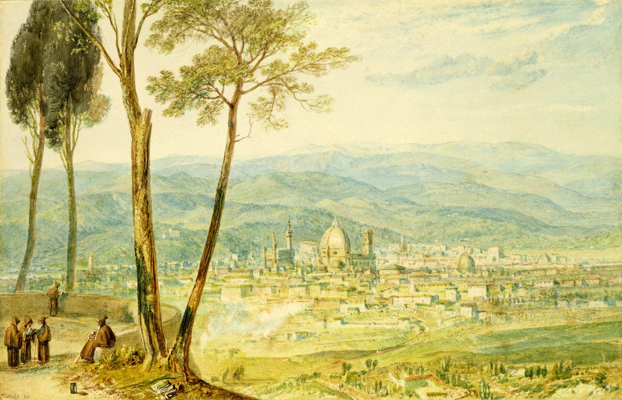 Florence depuis la route de Fiesole - Joseph Mallord William Turner