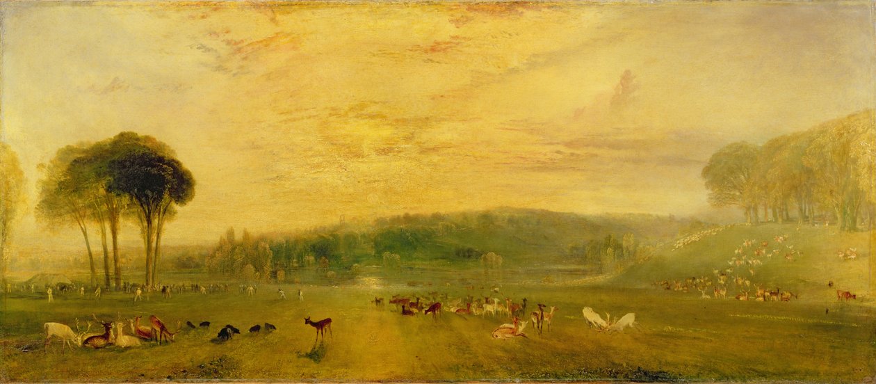 Le Lac, Petworth : Coucher de Soleil, Cerfs Combattants, vers 1829 - Joseph Mallord William Turner