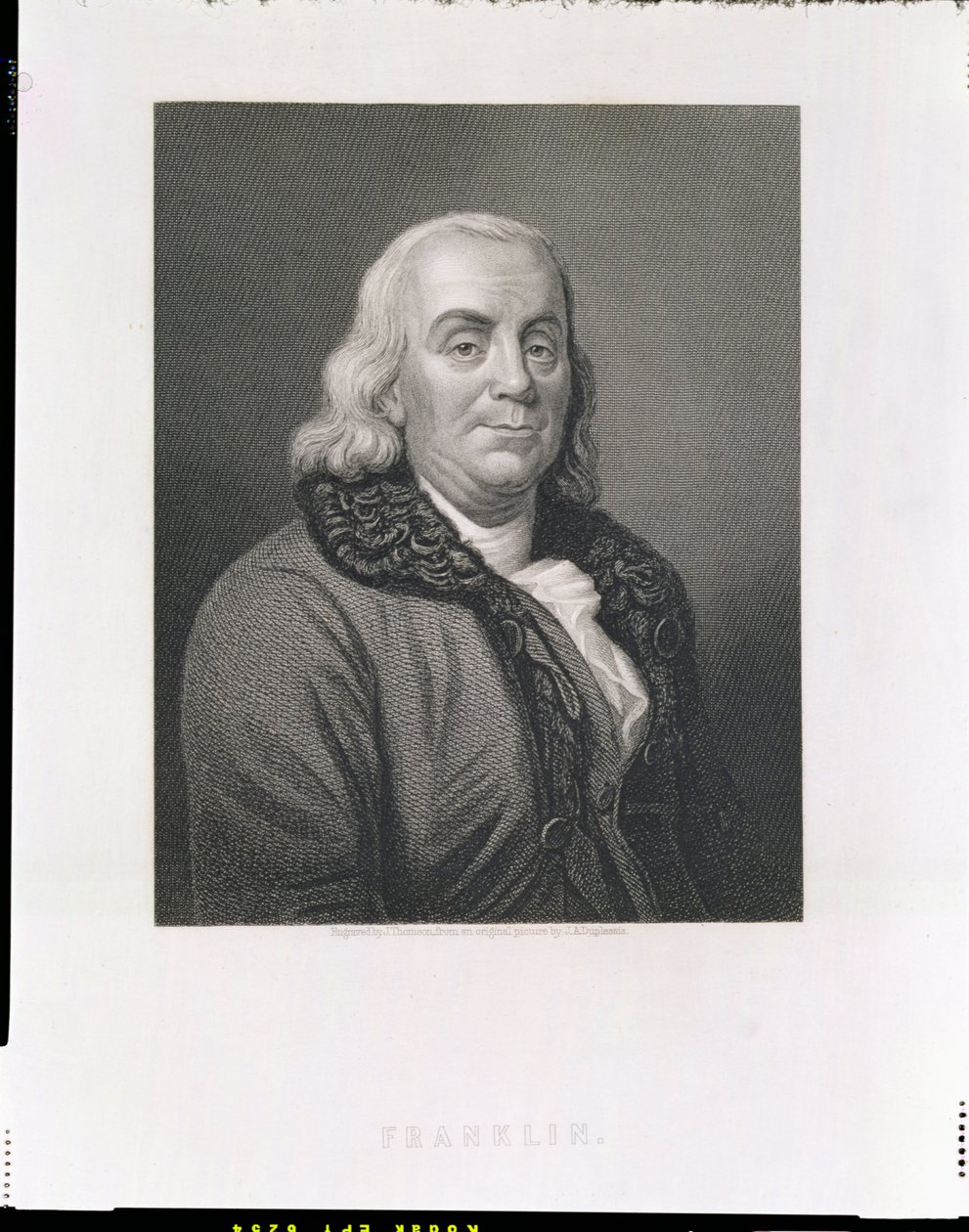 Portrait de Benjamin Franklin, gravé par J. Thomson, pub. par William Mackenzie - Joseph Siffred Duplessis