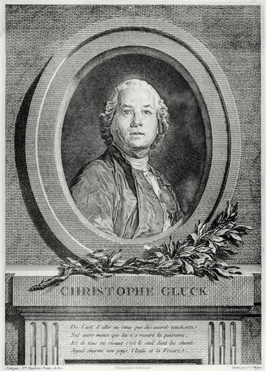 Portrait de Christoph Gluck, compositeur allemand, gravé par Simon Charles Miger - Joseph Siffred Duplessis