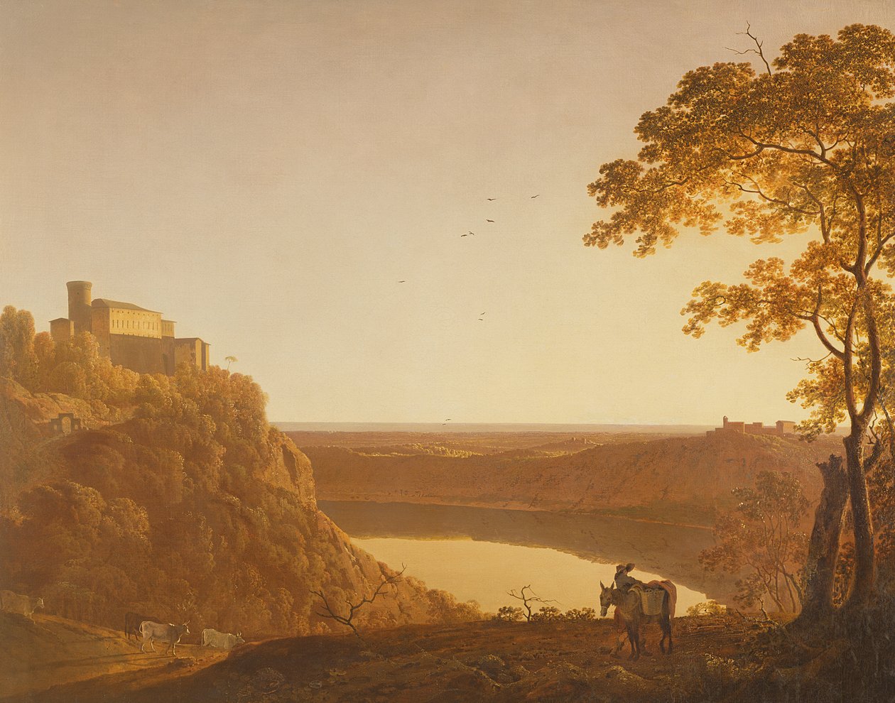 Lac de Nemi au coucher du soleil, vers 1790 - Joseph Wright of Derby