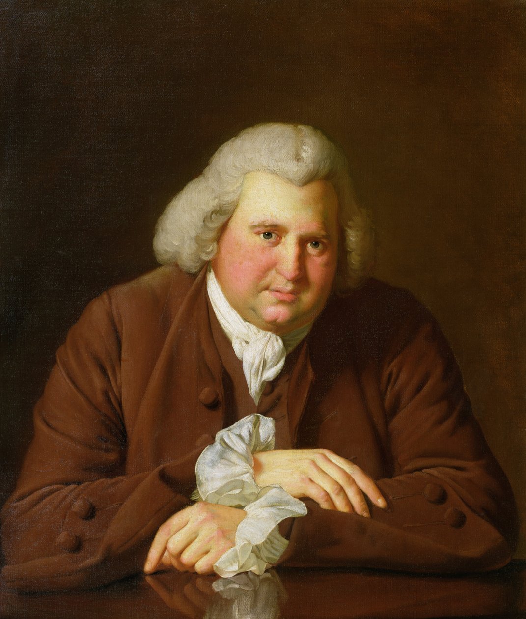 Portrait du Dr Erasmus Darwin (1731-1802) scientifique, inventeur et poète, grand-père de Charles Darwin, c.1770 - Joseph Wright of Derby
