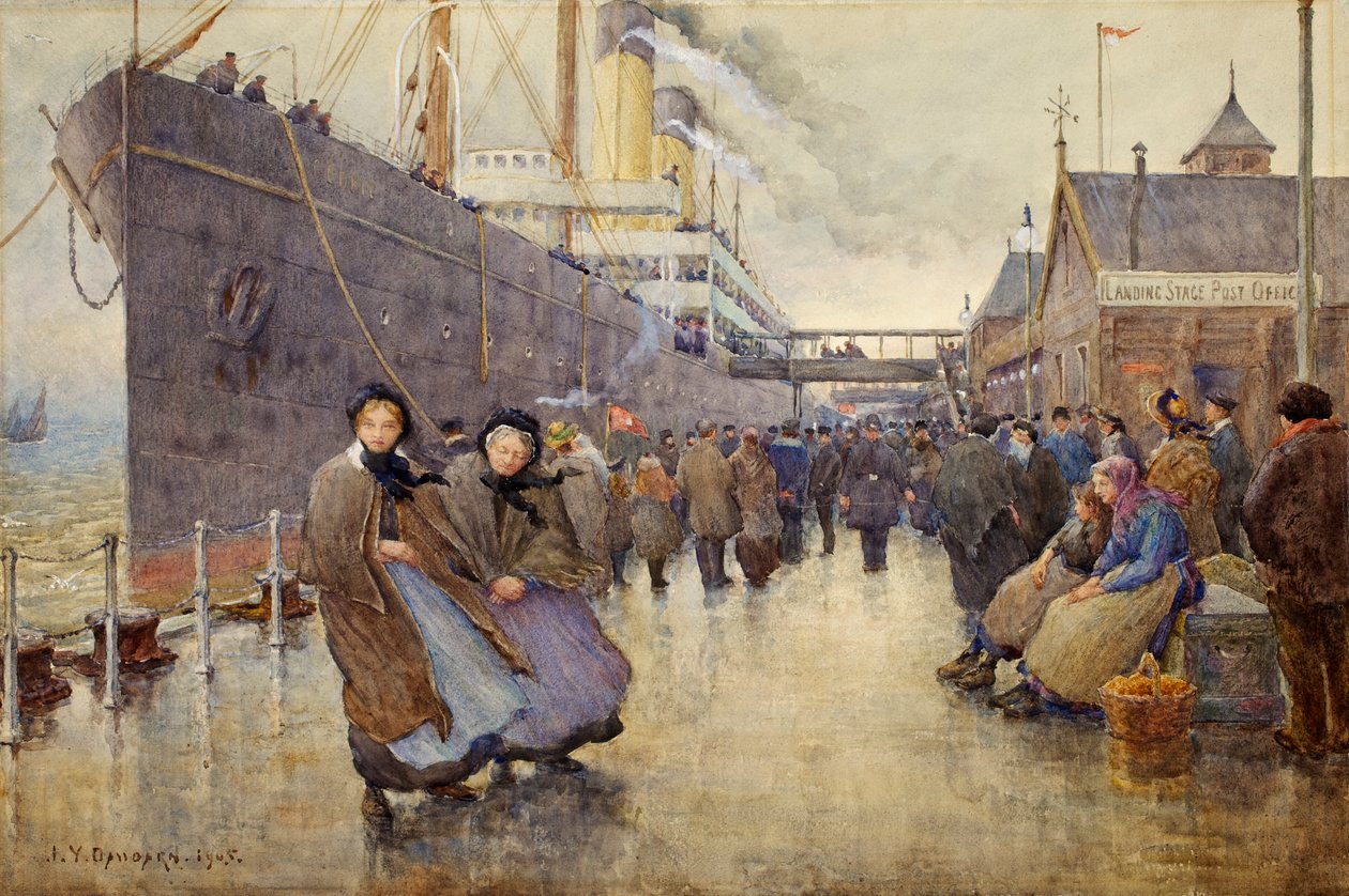 Le Départ du Jour, Liverpool Landing Stage, 1905 - Joseph Yelverton Dawbarn