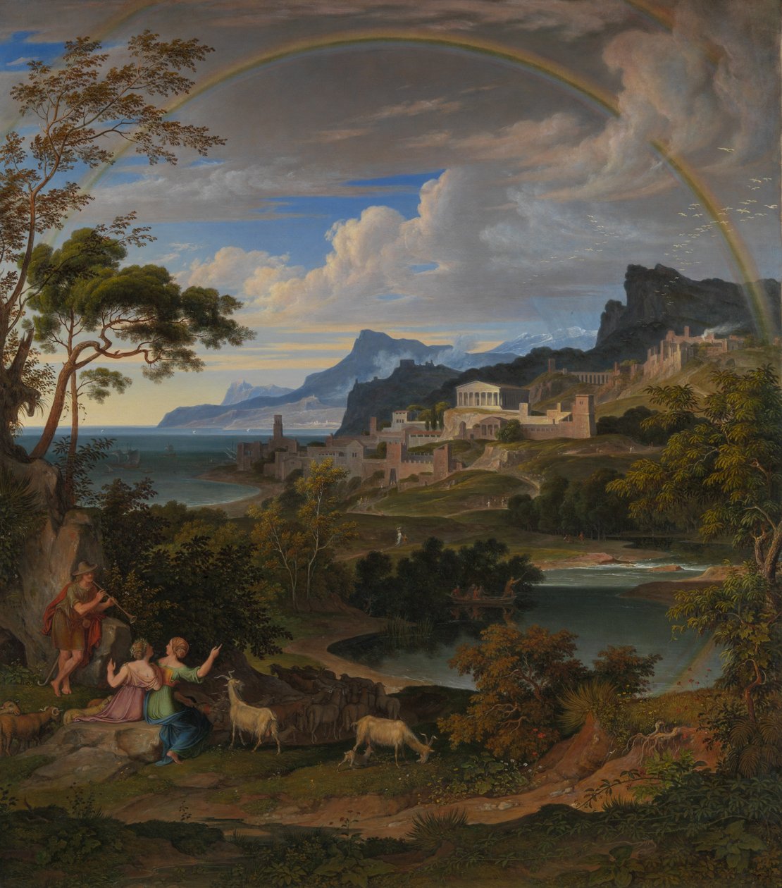 Paysage héroïque avec arc-en-ciel - Joseph Anton Koch