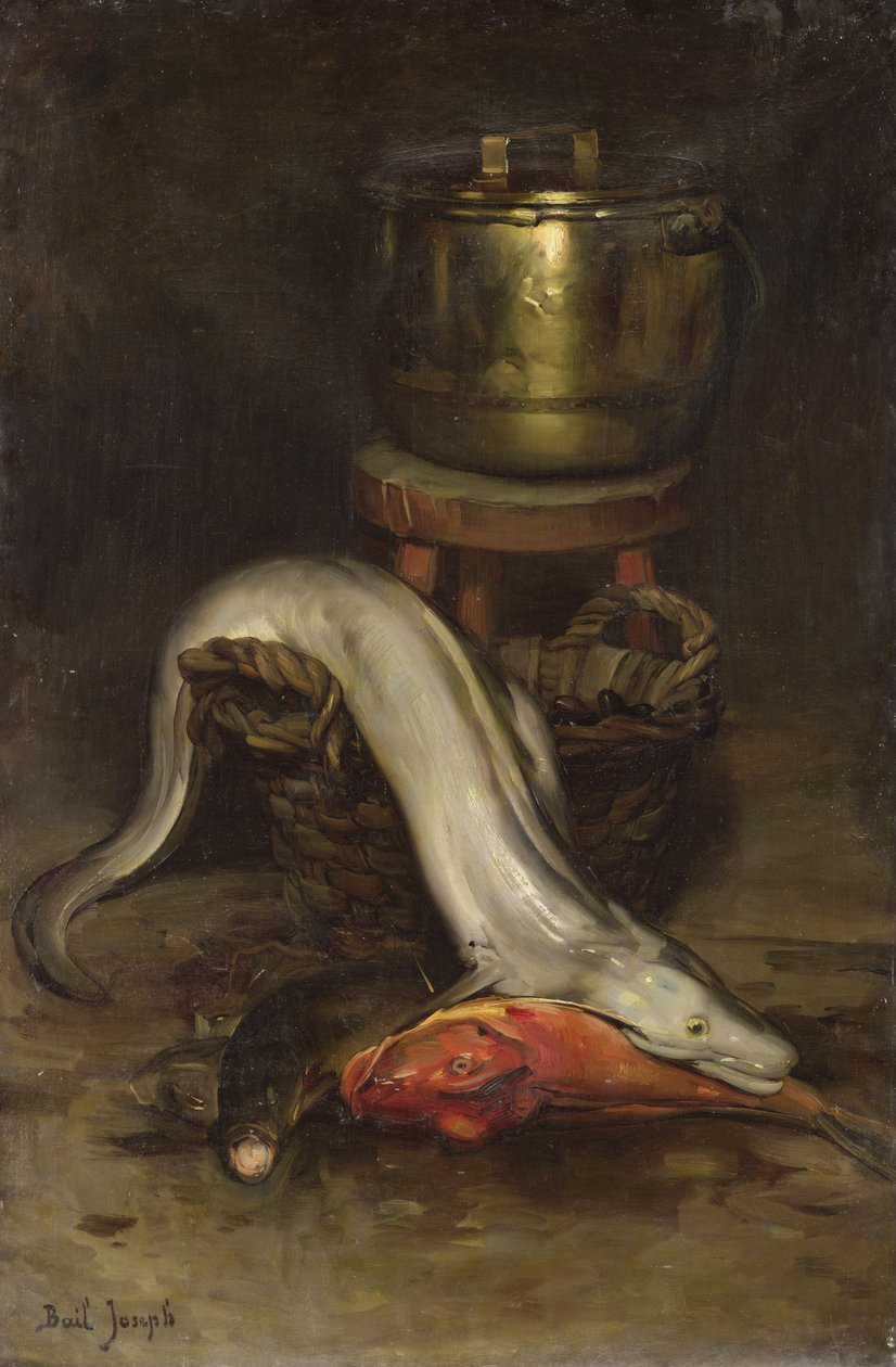 Nature morte avec poisson et chaudron - Joseph Bail