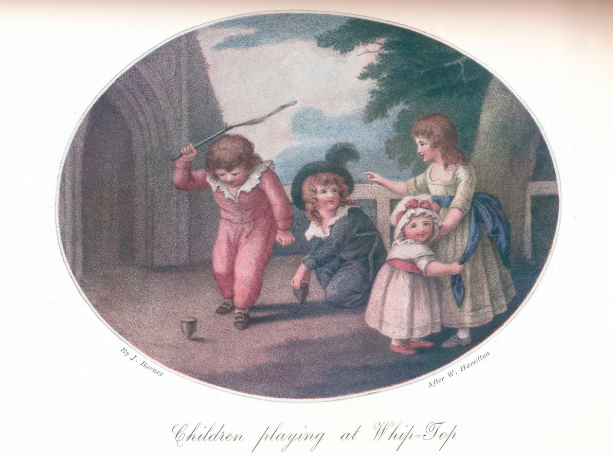 Enfants jouant au fouet-toupie, 1910 - Joseph Barney