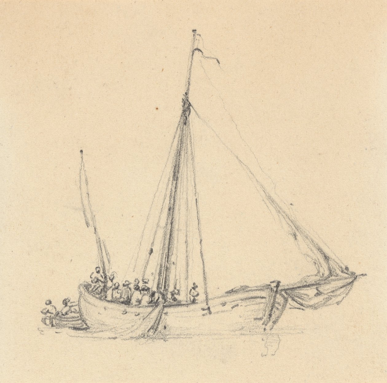 Ketch simple, proue en avant ; Barque derrière - Joseph Cartwright