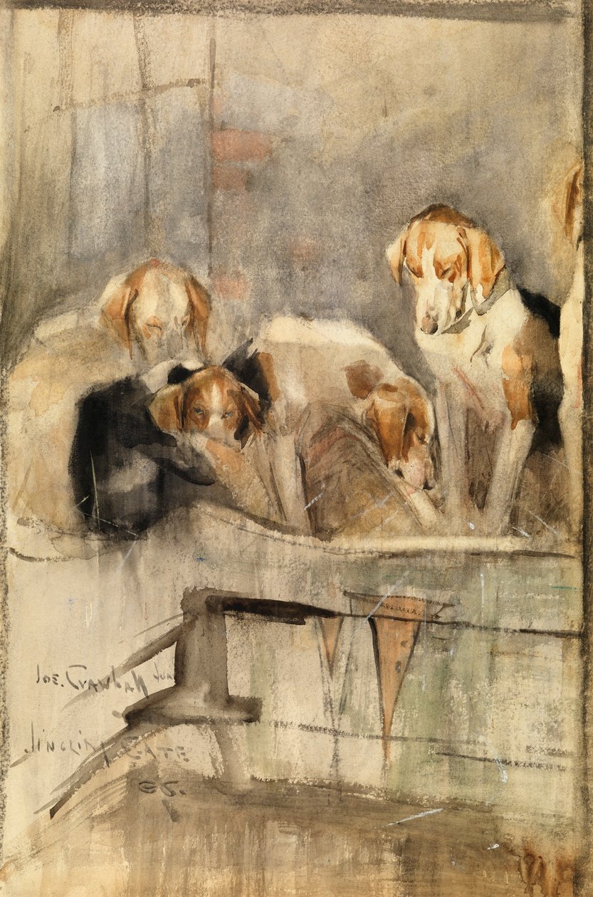 Chiens de chasse - Jingling Gate - Joseph Crawhall