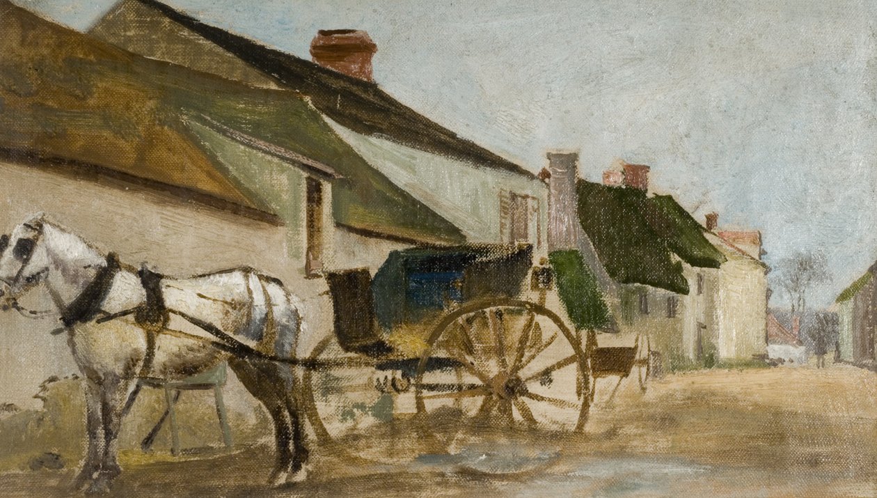 Poney et charrette - Joseph Crawhall