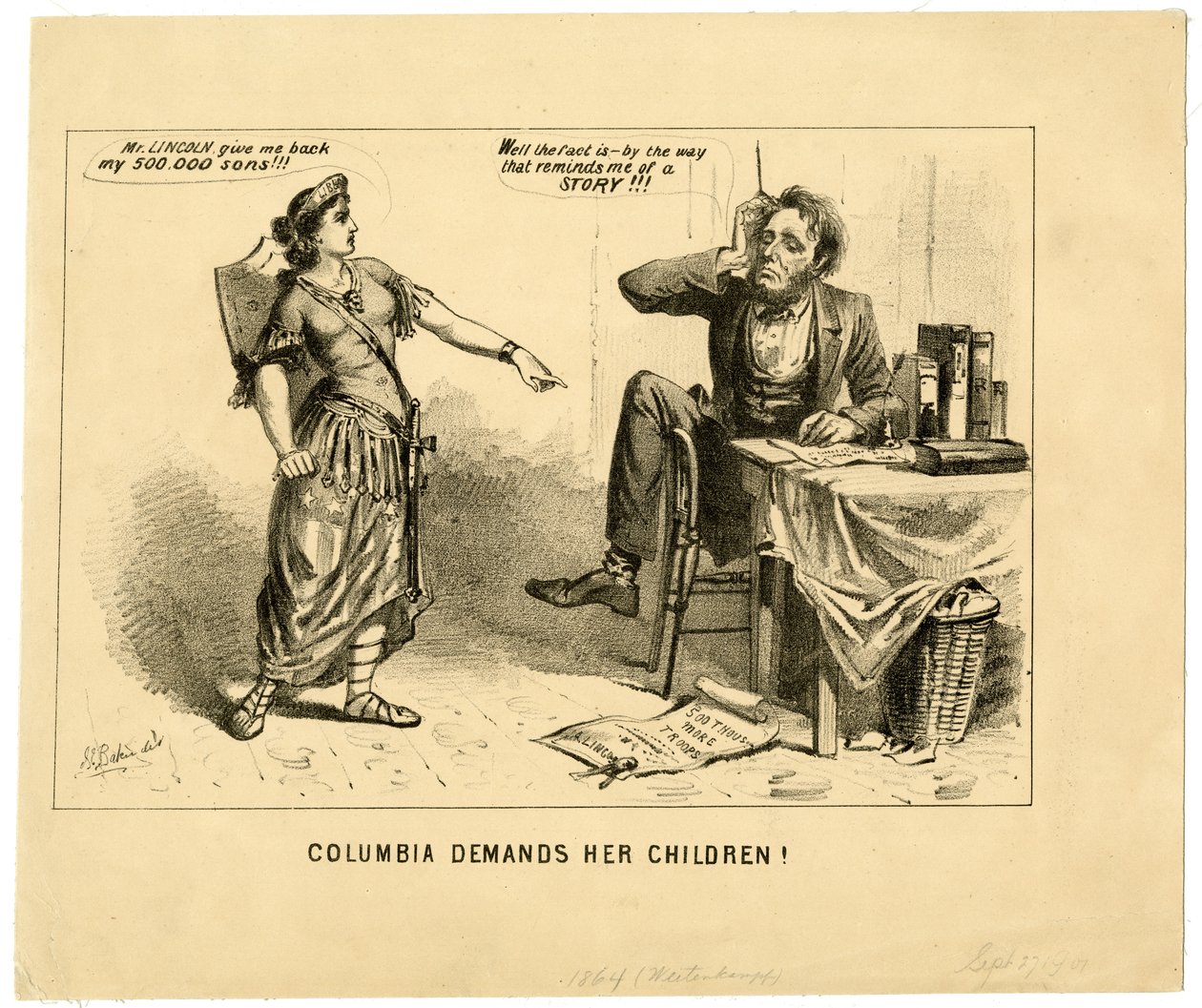 Columbia réclame ses enfants, 1864 - Joseph E. Baker