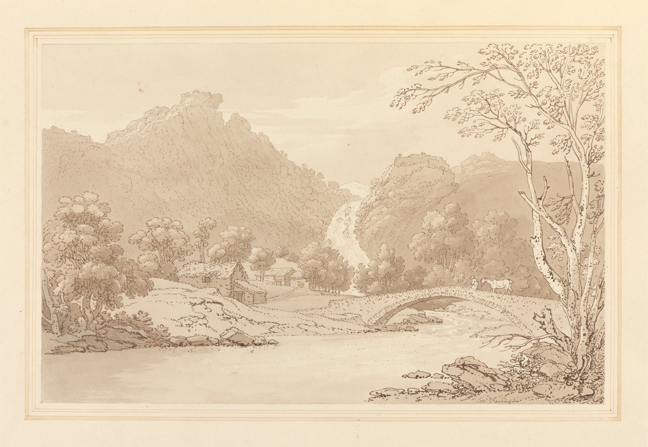 Rochers et chute de Lodore, vue de face - Joseph Farington