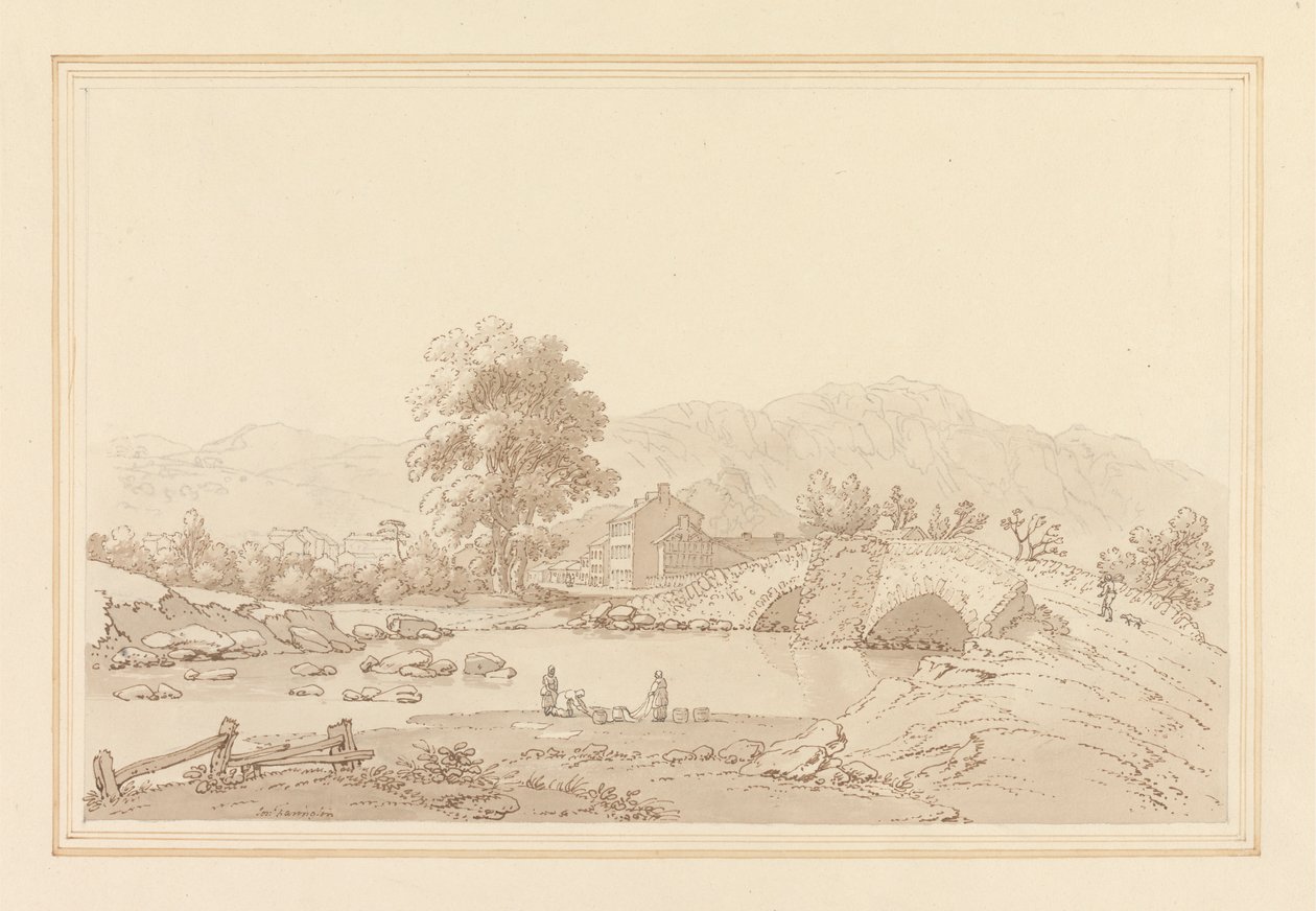 Entrée nord de Keswick et pont - Joseph Farington