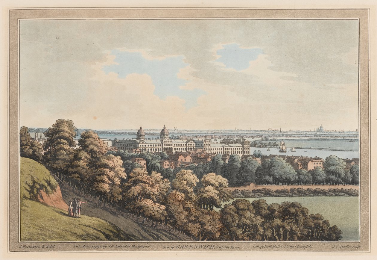 Vue de Greenwich et de la rivière - Joseph Farington