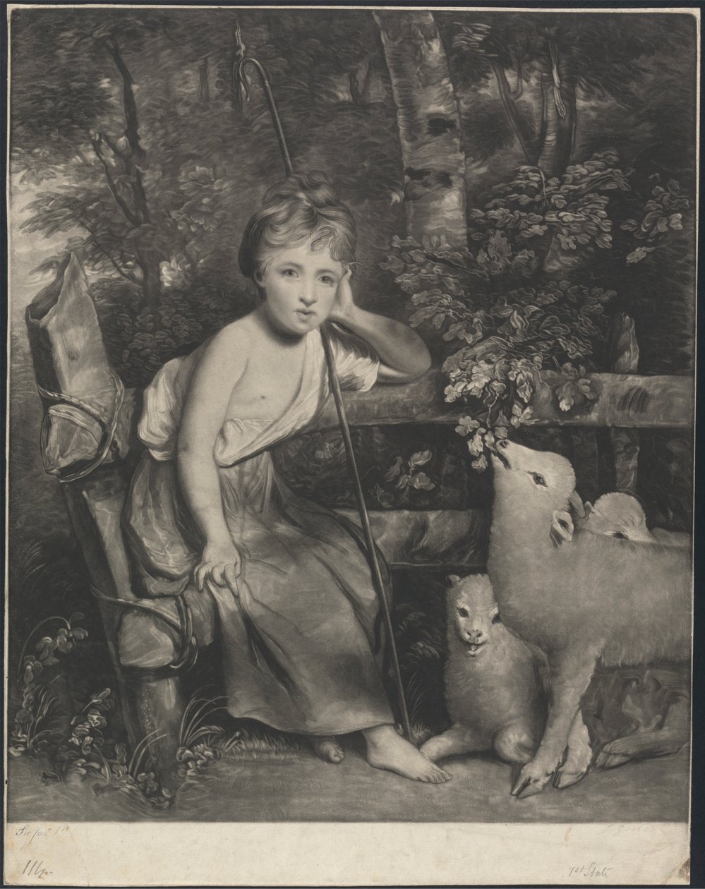 Mlle Mary Palmer en tant que "La jeune bergère" - Joseph Grozer