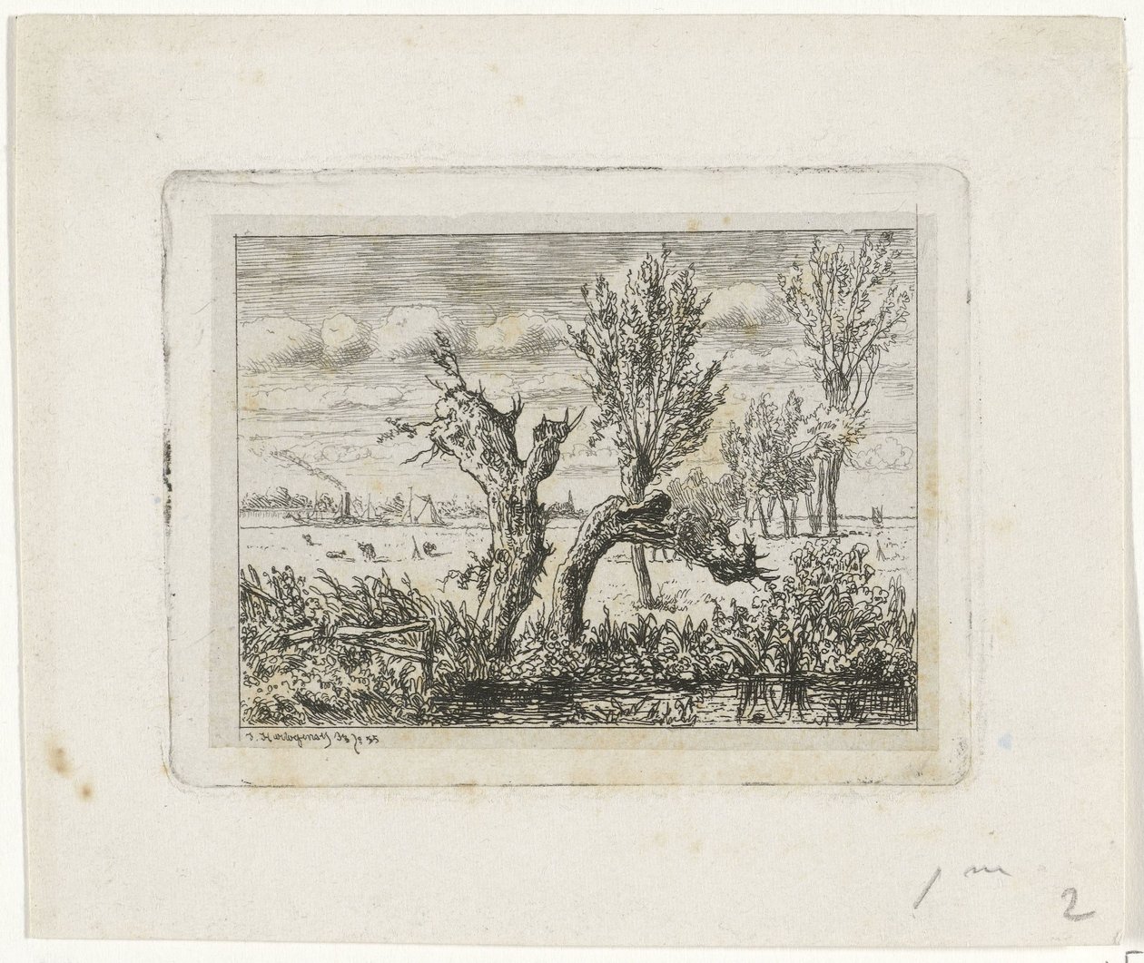 Paysage avec saules têtards - Joseph Hartogensis