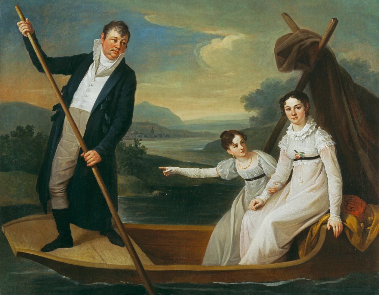 Promenade en barque - Joseph Hauber