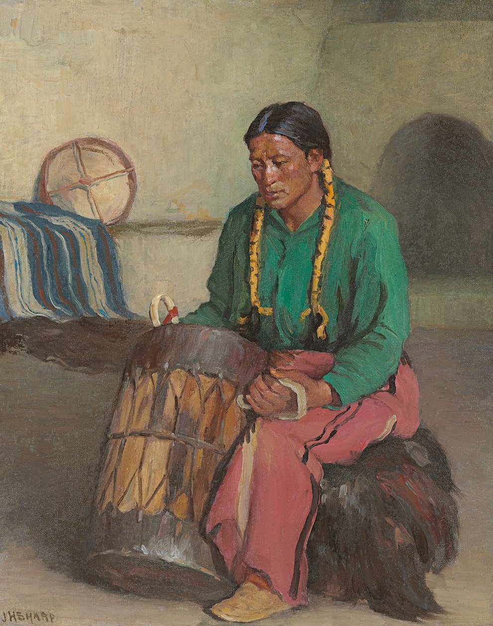 Tambour cérémonial de Taos - Joseph Henry Sharp