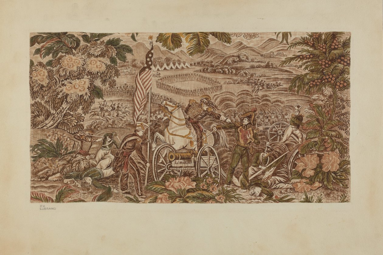 Textile imprimé historique, vers 1939 - Joseph Lubrano