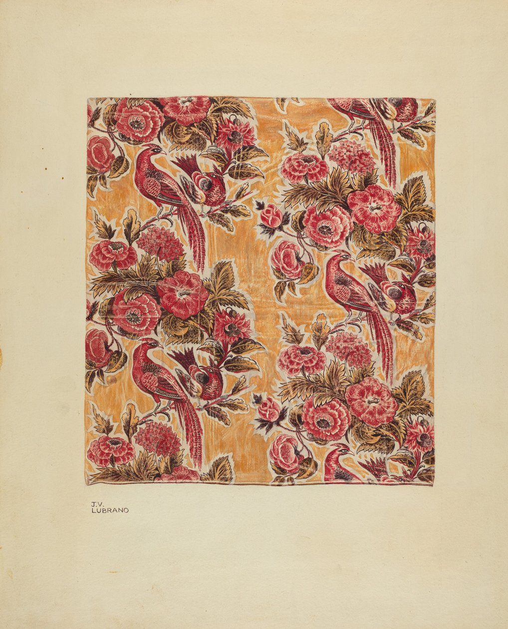 Chintz glacé jaune, vers 1939 - Joseph Lubrano