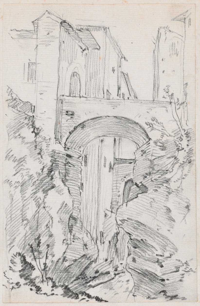 Un pont élevé à Tivoli - Joseph Marie Vien