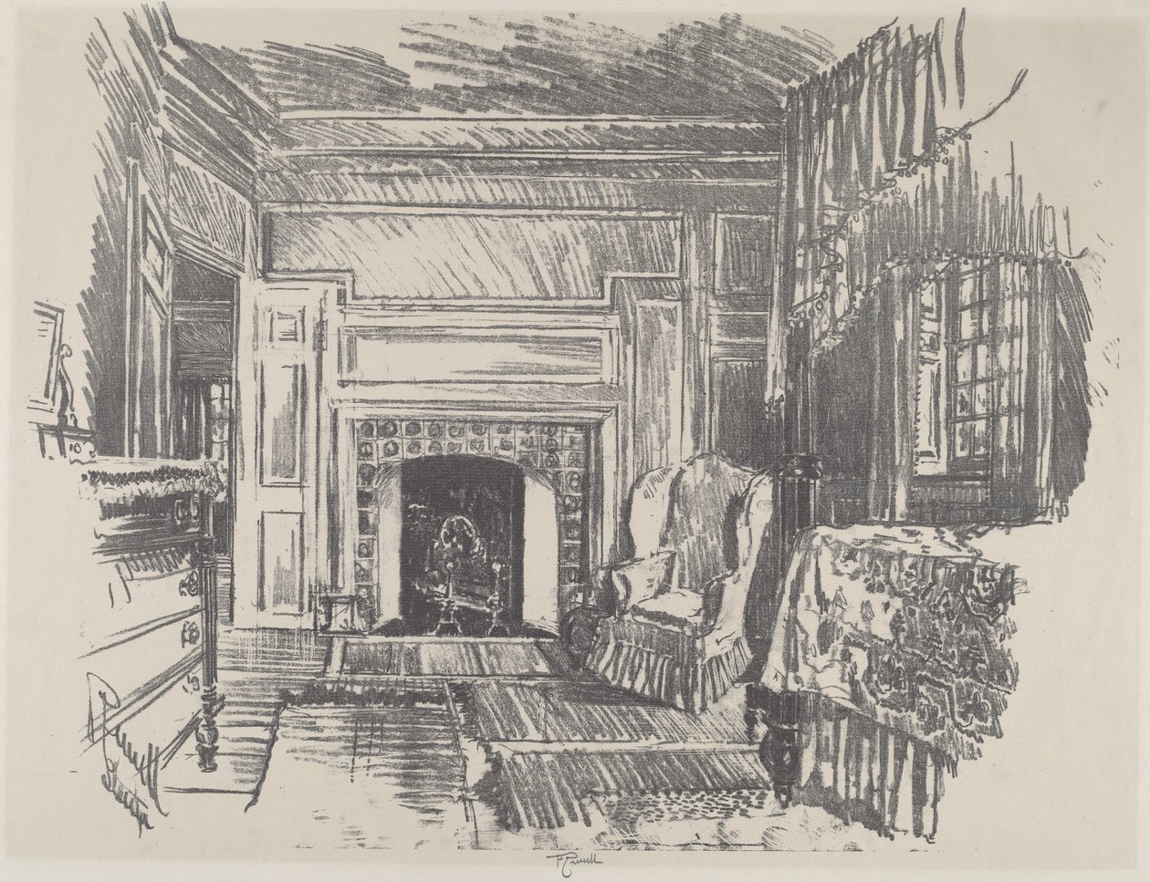 Chambre à coucher, Stenton - Joseph Pennell