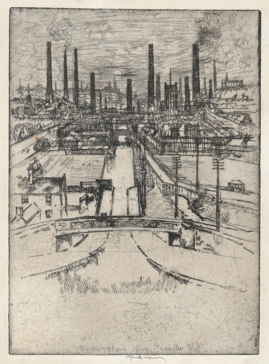 Birmingham depuis Granlley Hill - Joseph Pennell