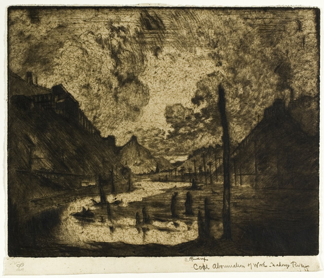 Charbon - Abomination du travail, rivière Mahanoy - Joseph Pennell