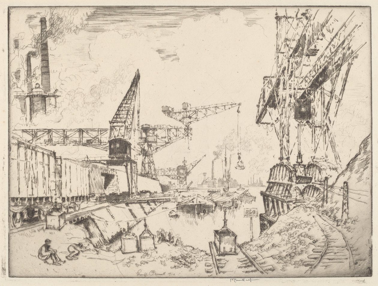Grues à Duisburg - Joseph Pennell