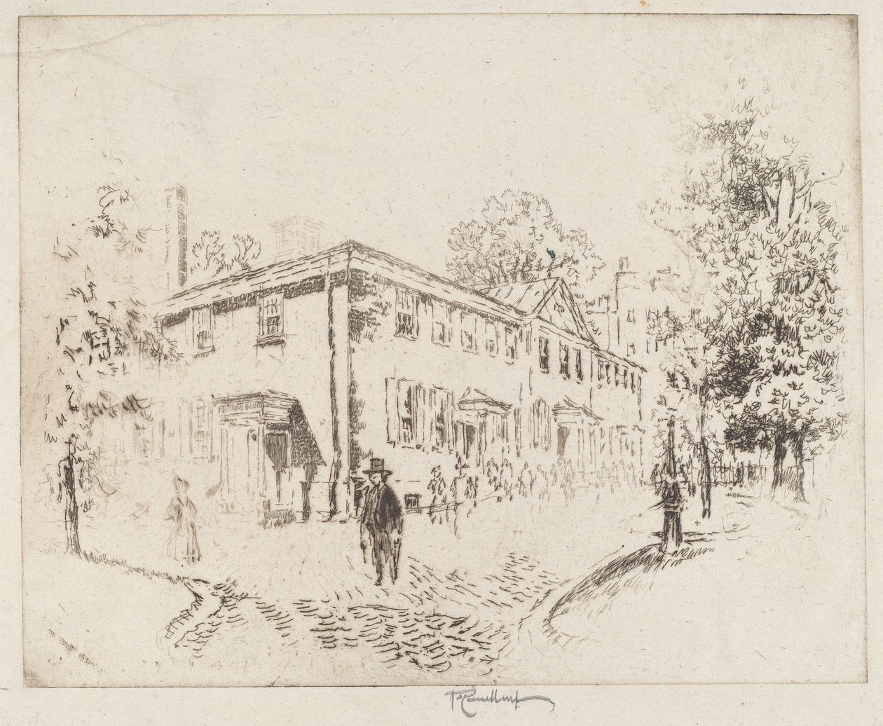 Rue Quatrième, maison de réunion, Philadelphie - Joseph Pennell