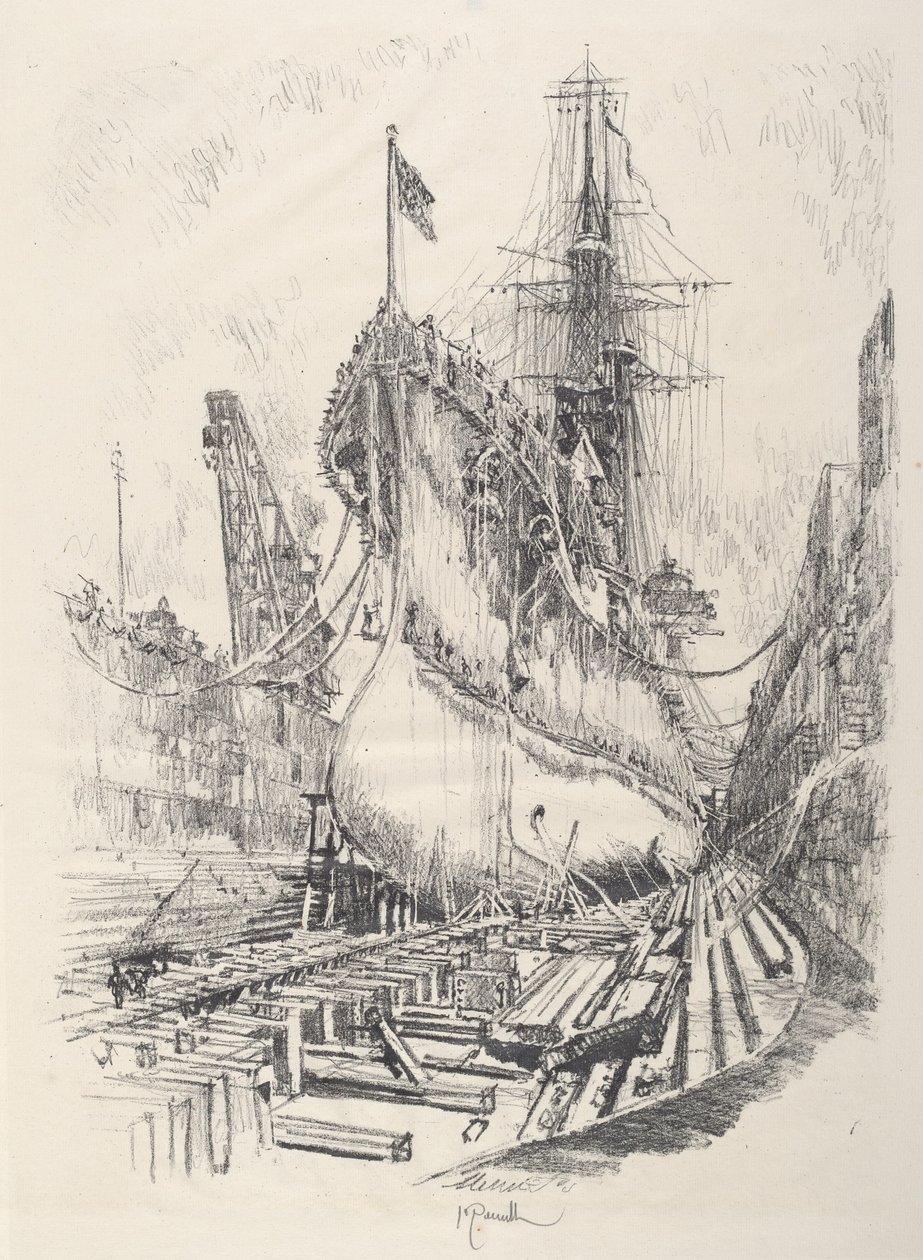 Dans la cale sèche - Joseph Pennell