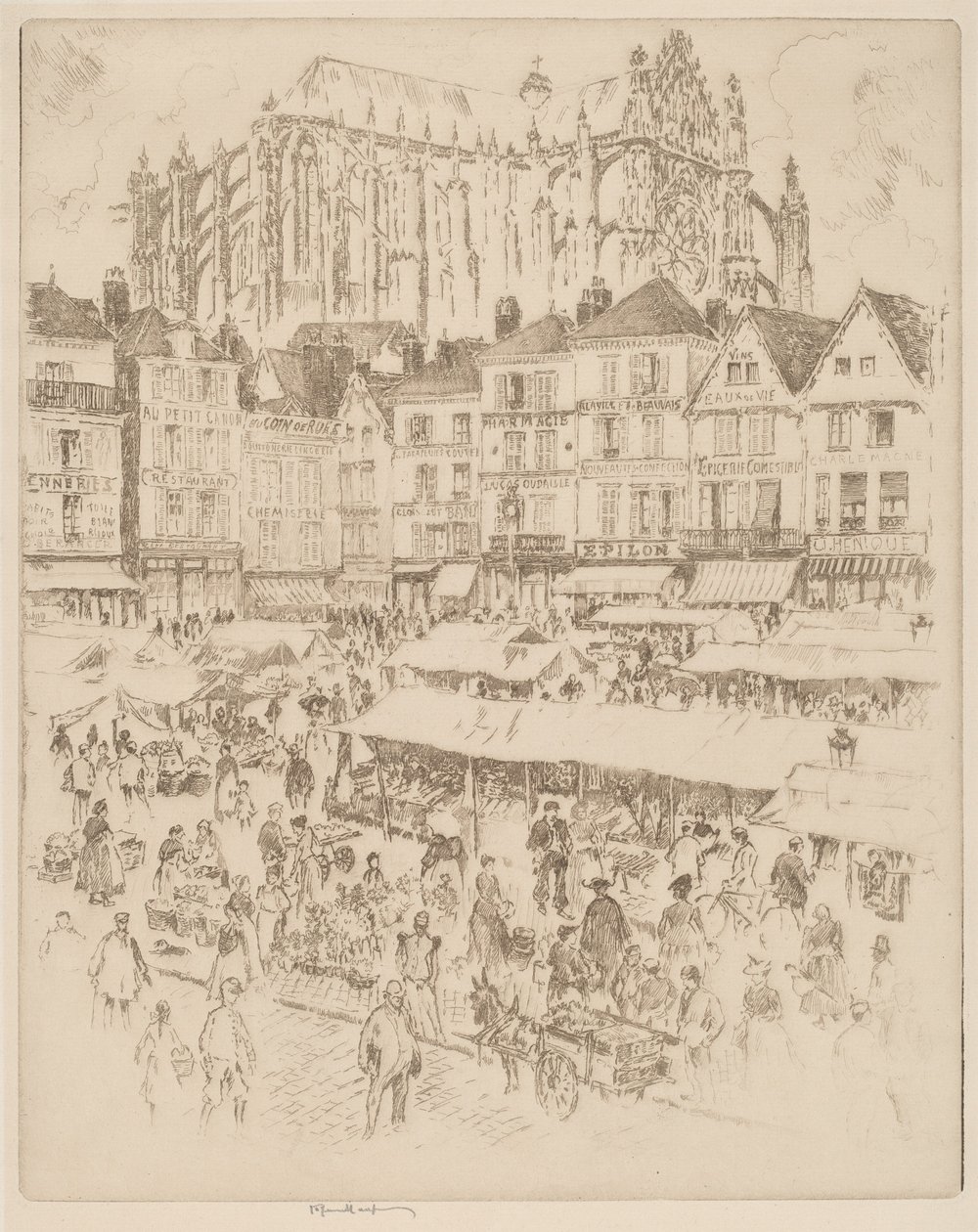 La Place, Beauvais - Joseph Pennell