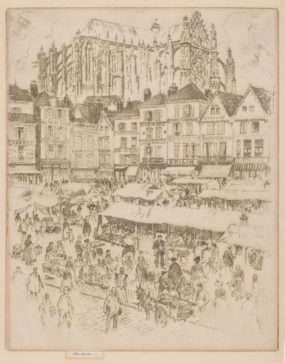 La Place, Beauvais - Joseph Pennell