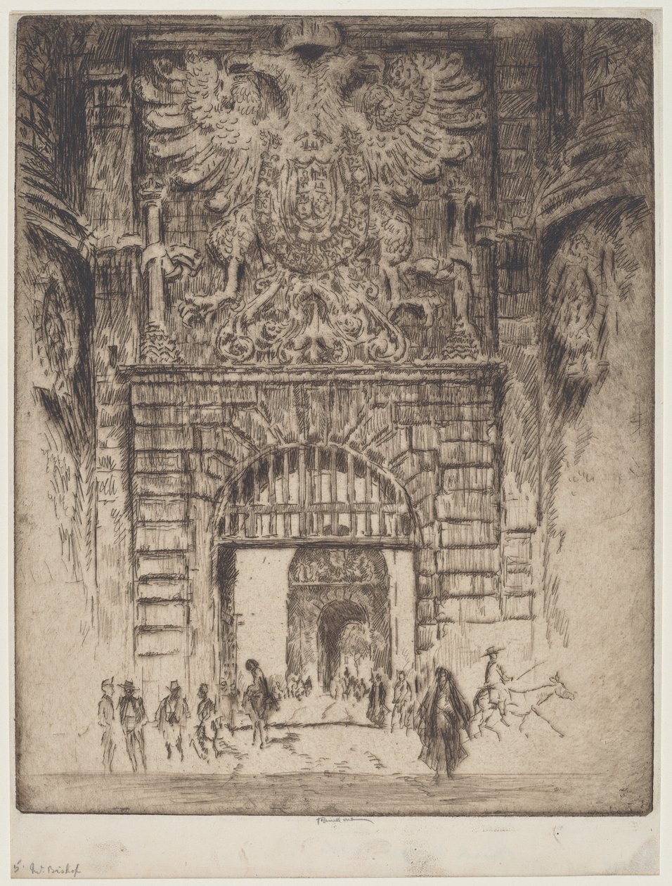 Puerta Visagara, Porte de Madrid, Tolède - Joseph Pennell