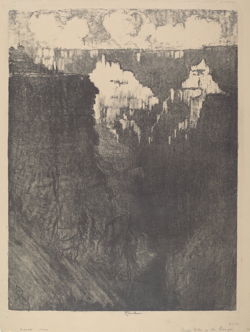 Coucher de soleil sur les villes du canyon - Joseph Pennell
