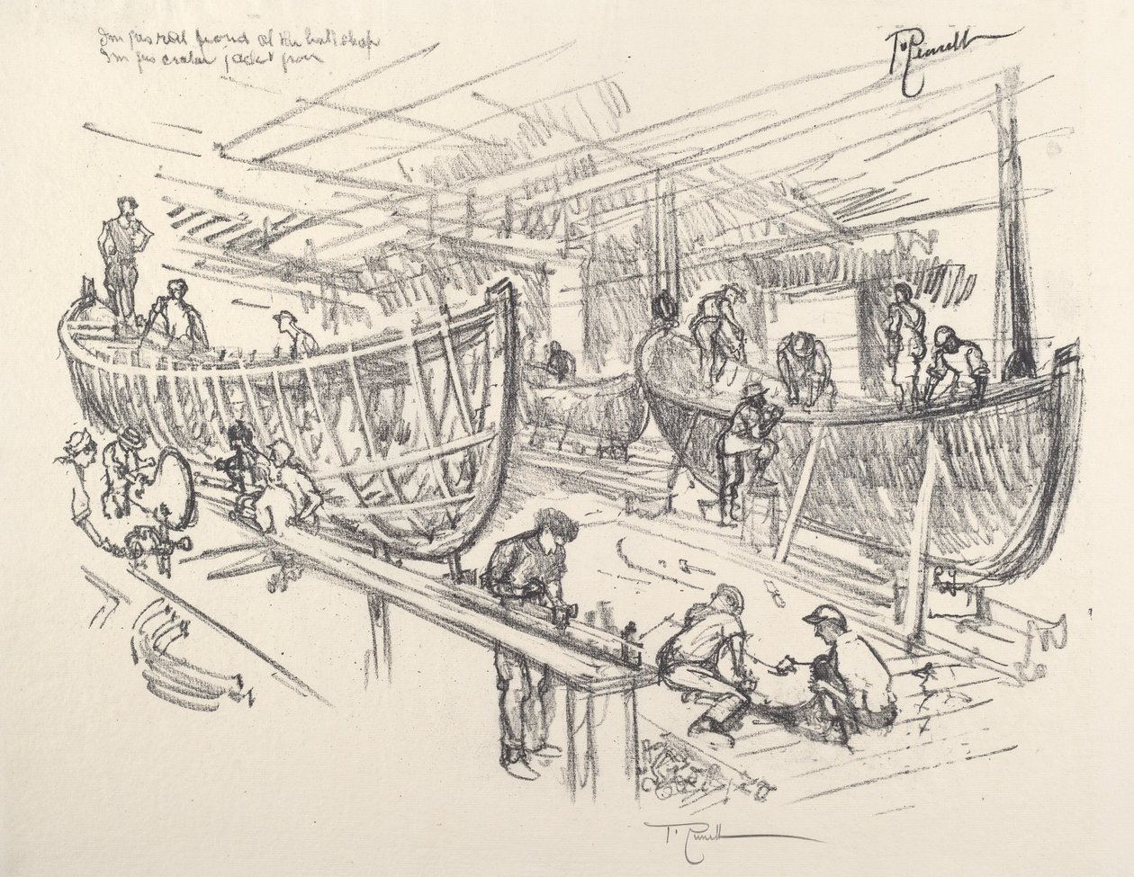 Les Constructeurs de bateaux, 1917 - Joseph Pennell