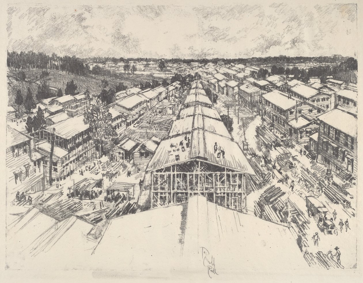 Le Camp, la nouvelle architecture, 1917 - Joseph Pennell