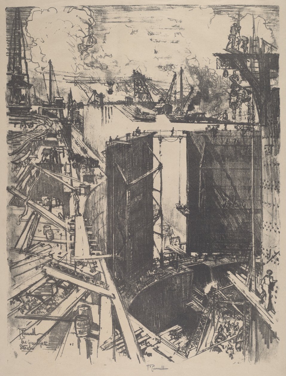 La Porte de Garde, Écluse de Gatun, 1912 - Joseph Pennell