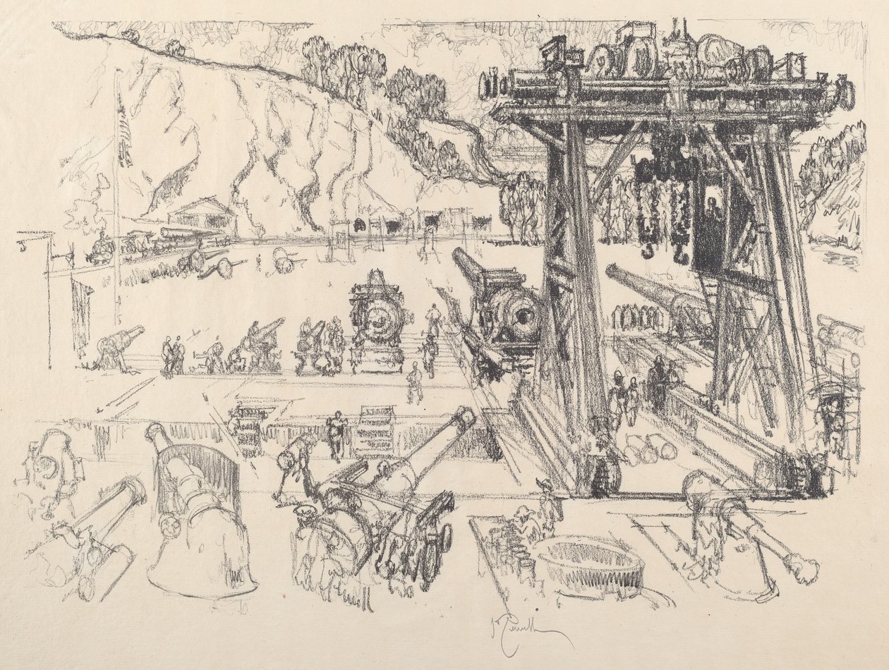 Le champ de test des armes, 1917 - Joseph Pennell