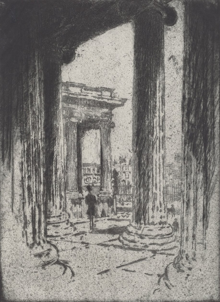 Le Portique, British Museum, 1905 - Joseph Pennell