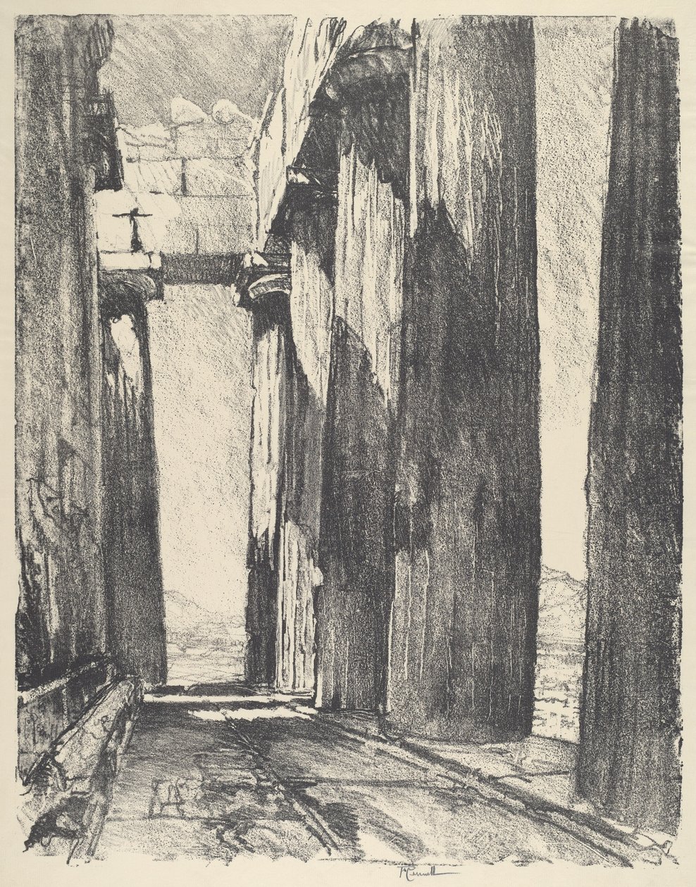 Le portique du Parthénon - Joseph Pennell