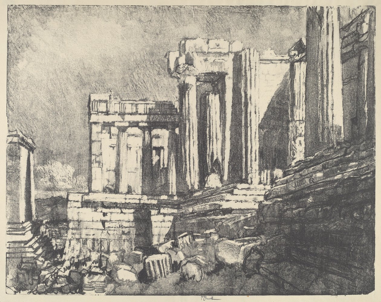 Les Propylées, Athènes - Joseph Pennell