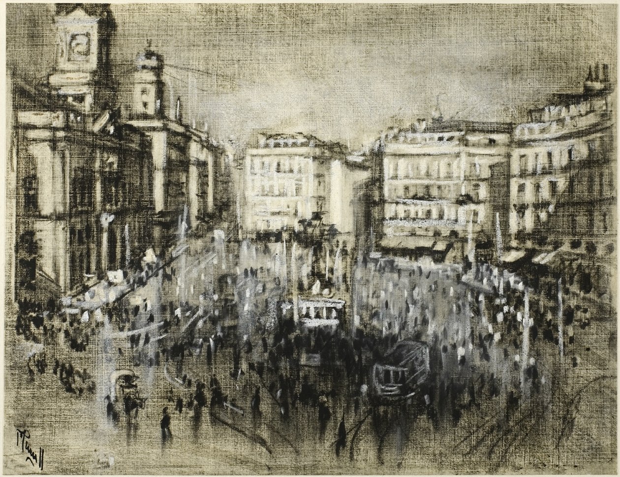 La Puerta del Sol, Madrid - Joseph Pennell