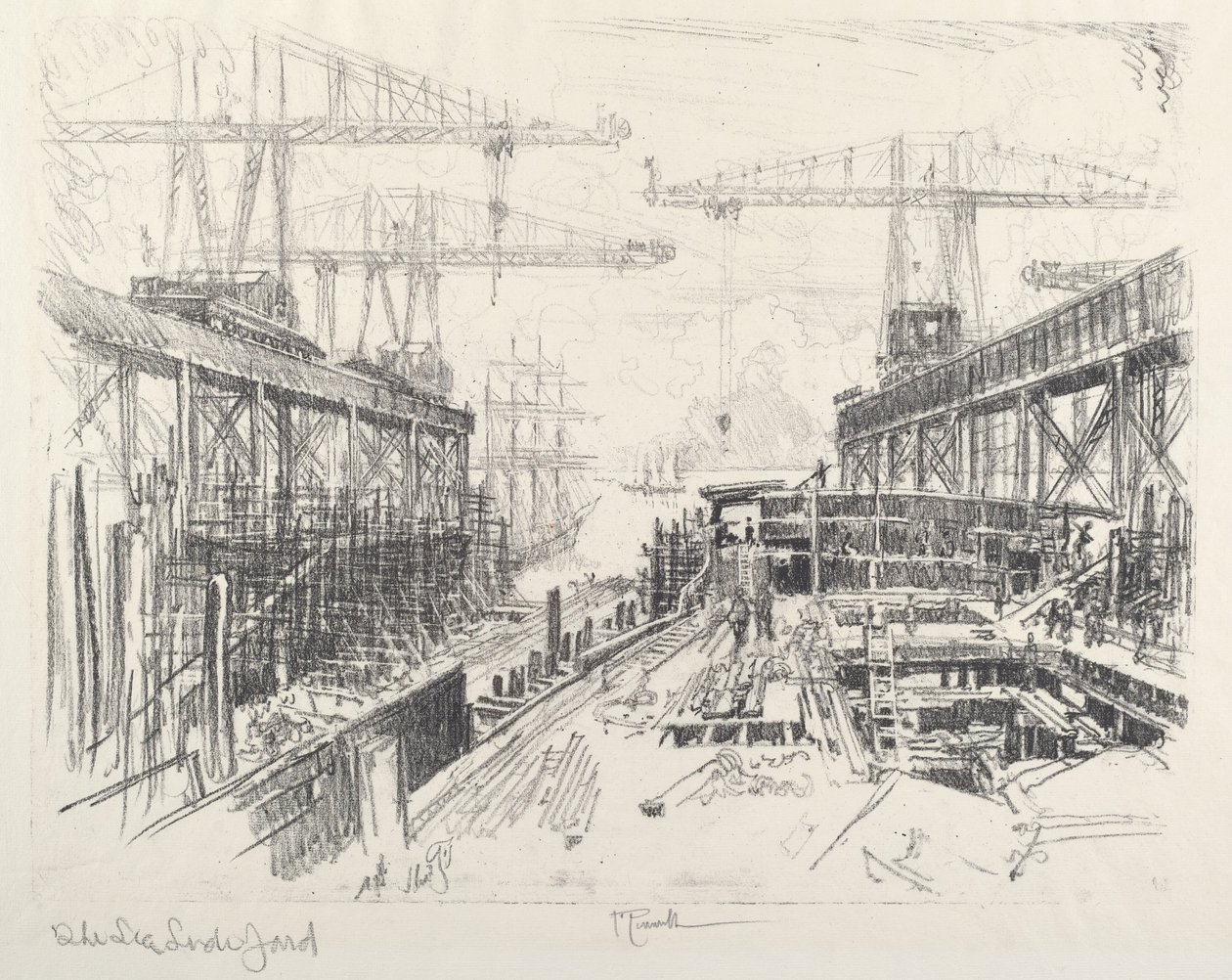 La cour du Seigneur de la mer, vers 1912 - Joseph Pennell