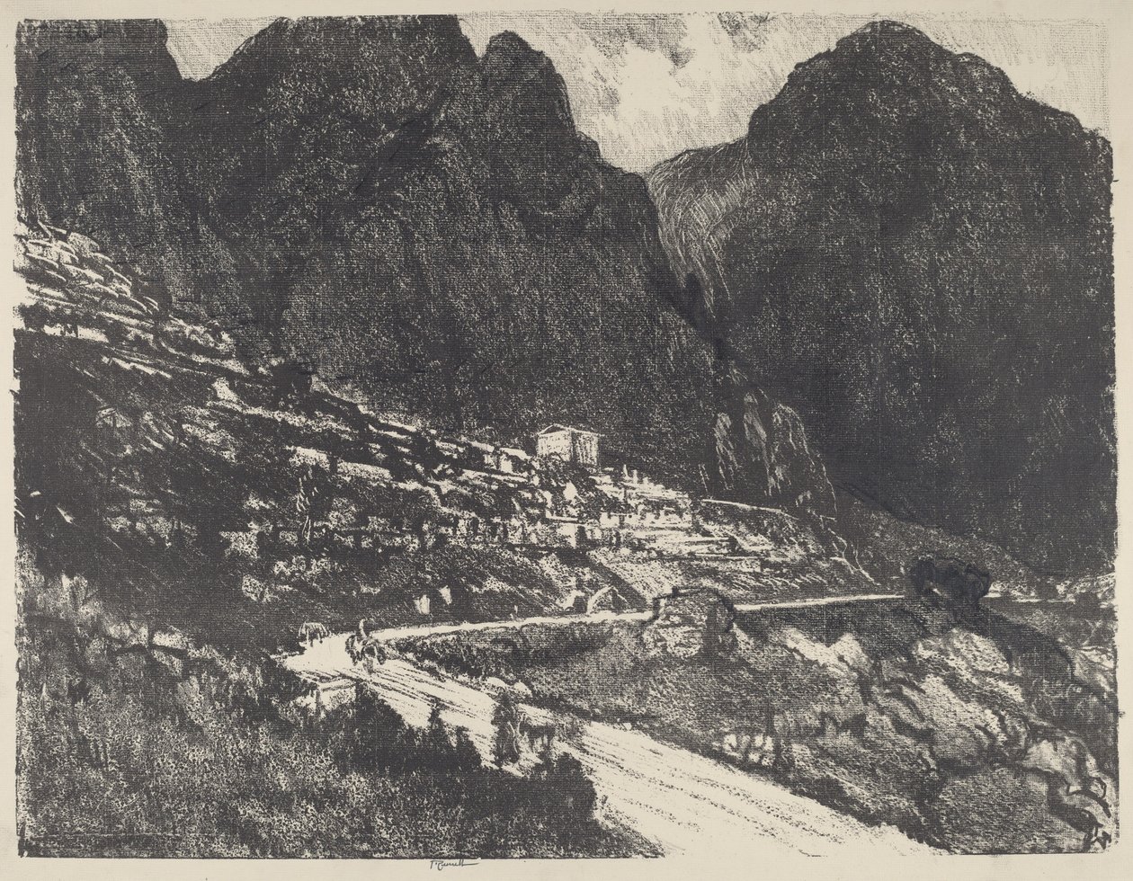 Les Roches Brillantes, Delphes - Joseph Pennell
