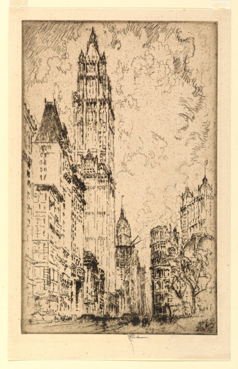 Le bâtiment Woolworth - Joseph Pennell