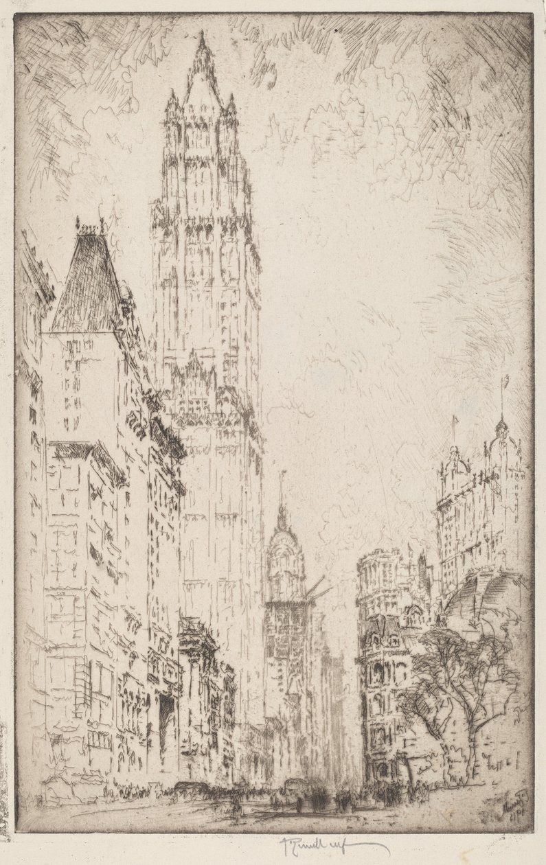 Le bâtiment Woolworth, 1915 - Joseph Pennell