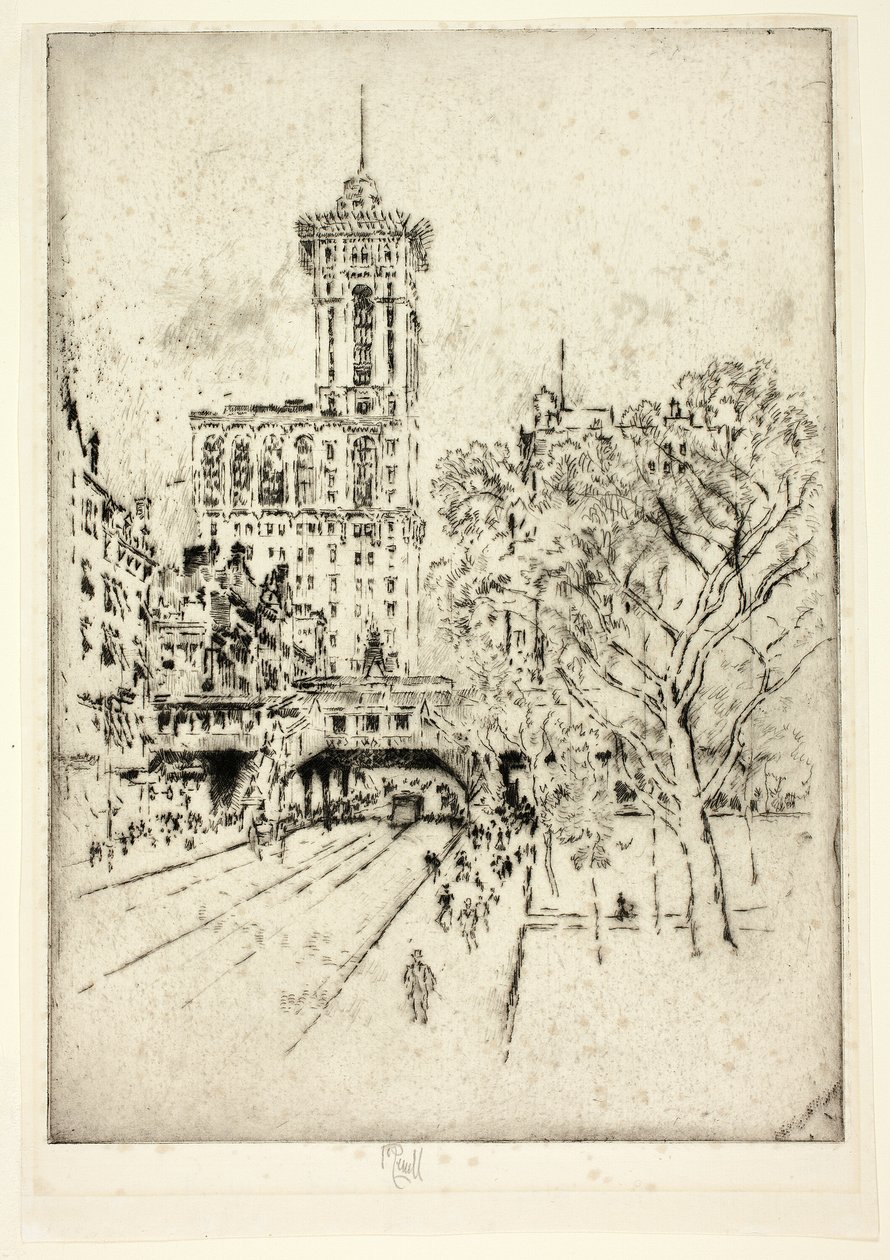 Bâtiment Times et 42e rue - Joseph Pennell