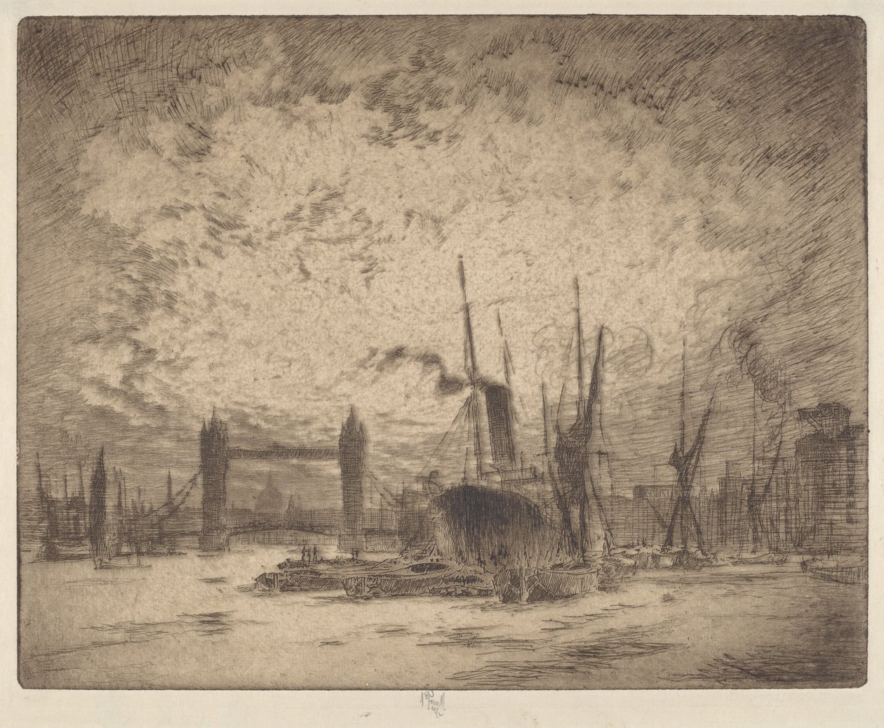 Tower Bridge, soir - Joseph Pennell