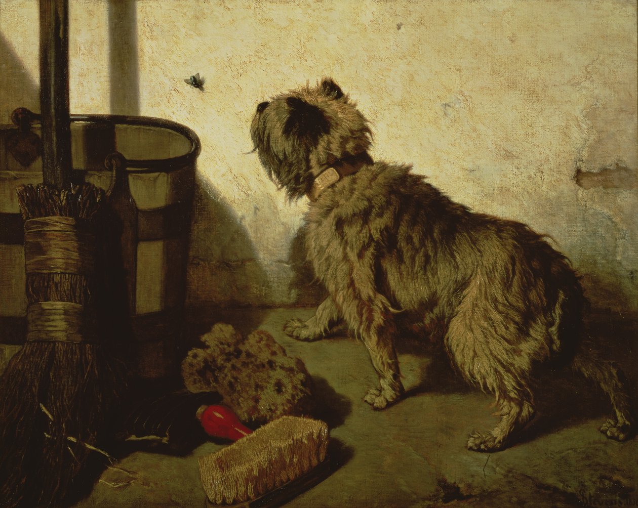 Le chien et la mouche, 1856 - Joseph Stevens